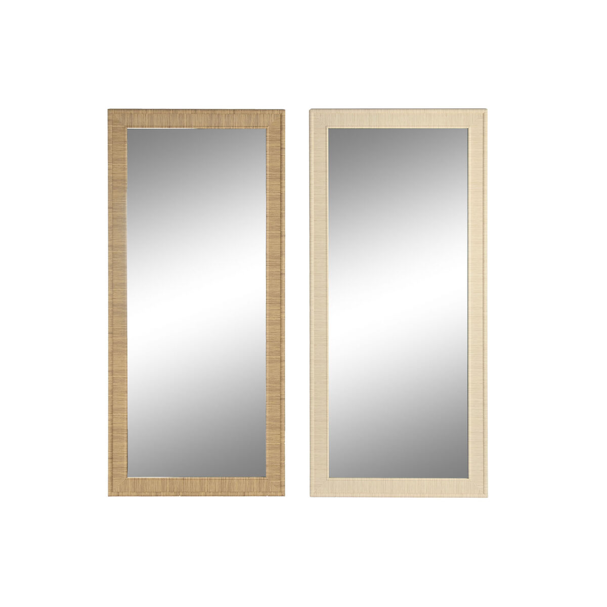 Specchio da parete Home ESPRIT Beige Naturale 74 X 2 X 162 cm (2 Unità)