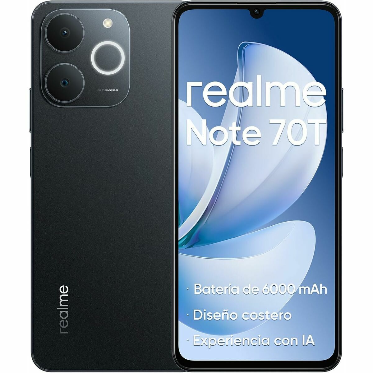 Smartphone Realme NOTE 70T 4 GB RAM 128 GB 6,74" Unisoc Nero