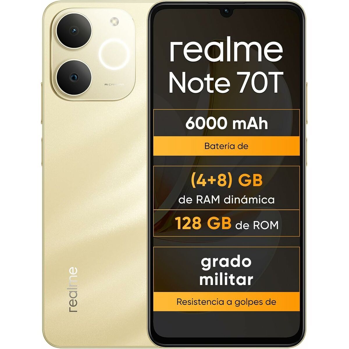 Smartphone Realme NOTE 70T 4 GB RAM 128 GB 6,74" Unisoc Dorato