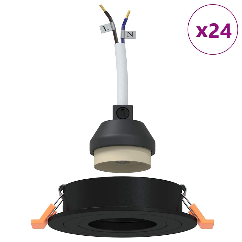 vidaXL Spotlights 24 pcs Noir 9 x 9 x cm Aluminium - Image 4