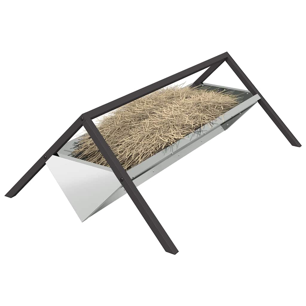 vidaXL Trough d'alimentation pour le bétail Argent 111 x 76 x 38 cm - Image 3