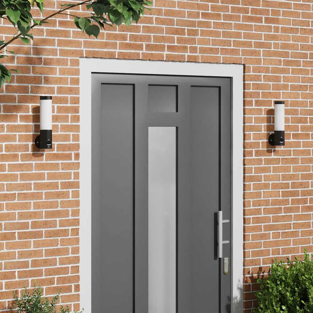 vidaXL Appliques murales extérieures 2 pcs Noir 12 x 7.5 x 29 cm