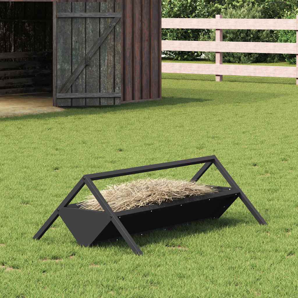 vidaXL Trough d'alimentation pour le bétail Noir 111 x 76 x 38 cm