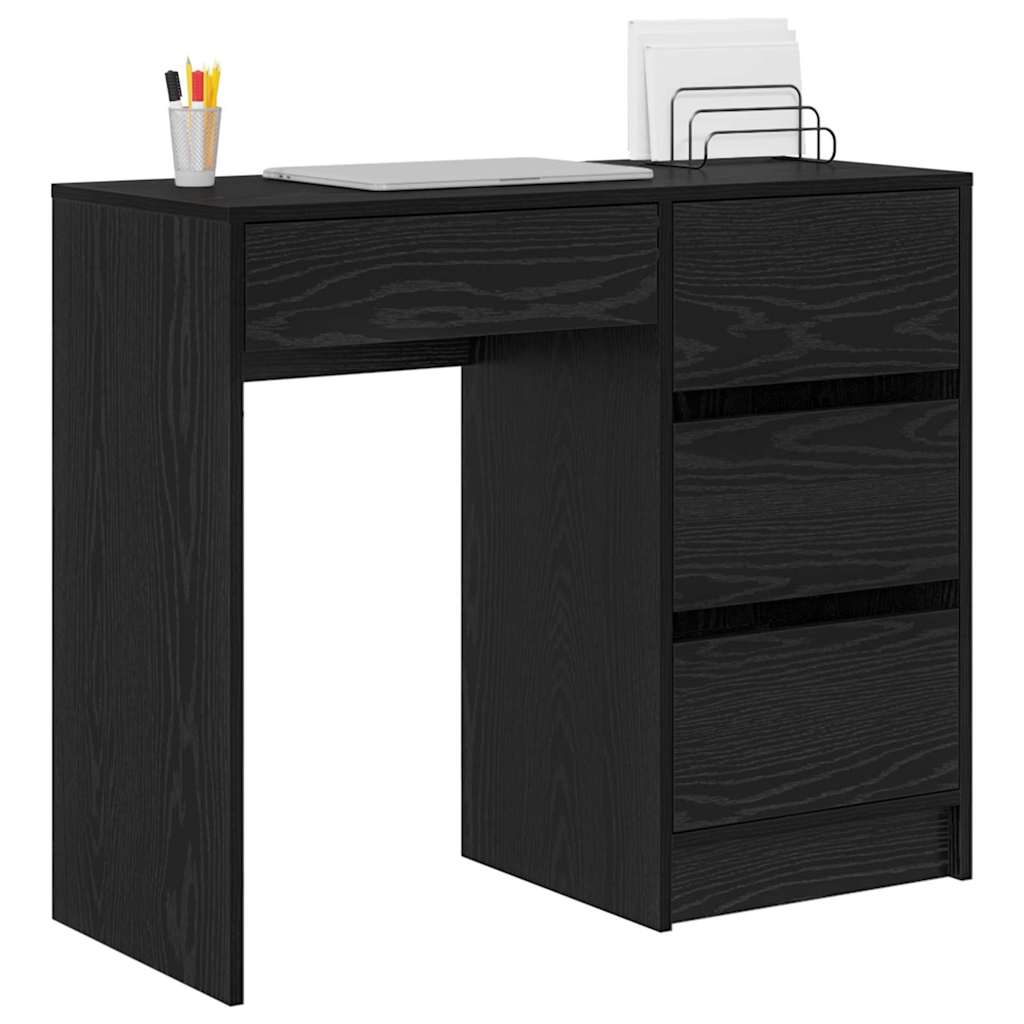 vidaXL Escritorio Roble Negro 90 x 37.5 x 75 cm Madera de ingeniería - Image 3