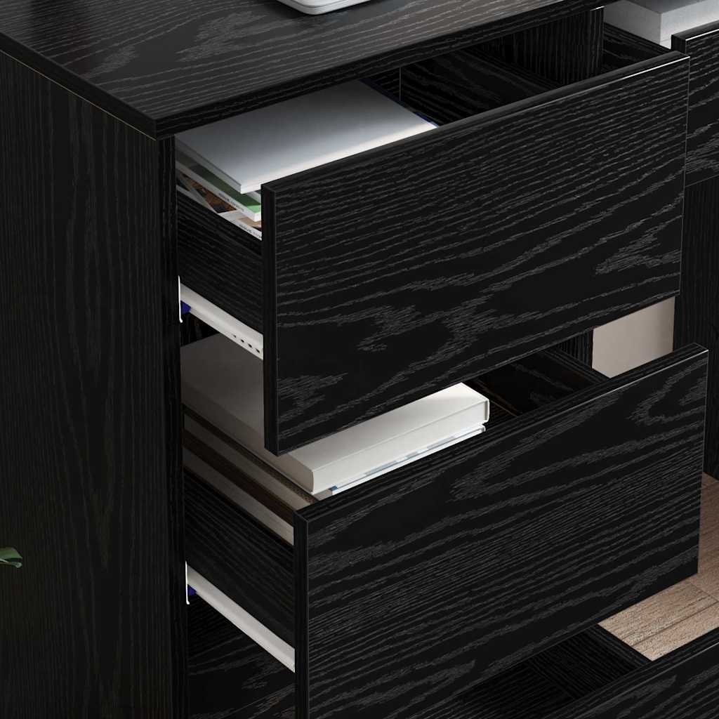 vidaXL Escritorio Roble Negro 90 x 37.5 x 75 cm Madera de ingeniería - Image 4