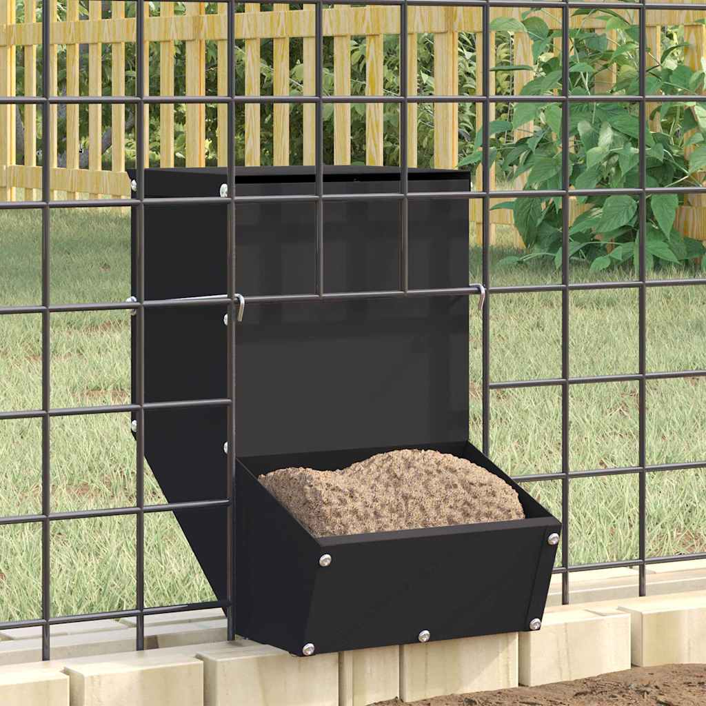 vidaXL Kaninchenfütterer Schwarz 17,5 x 26 x 28,5 cm