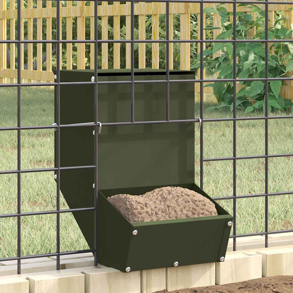 vidaXL Kaninchenfütterer Olive Grün 17,5 x 26 x 28,5 cm