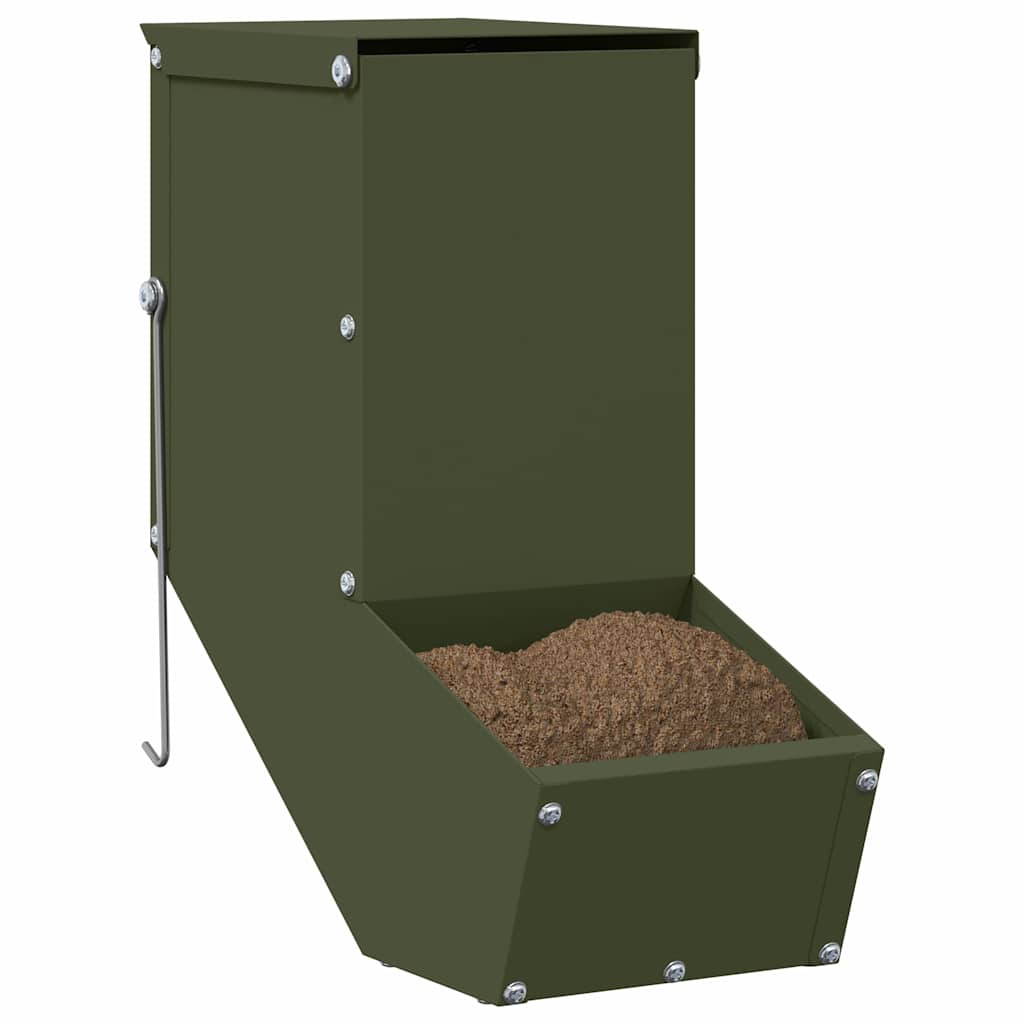 vidaXL Kaninchenfütterer Olive Grün 12,5 x 26 x 28,5 cm - Image 3