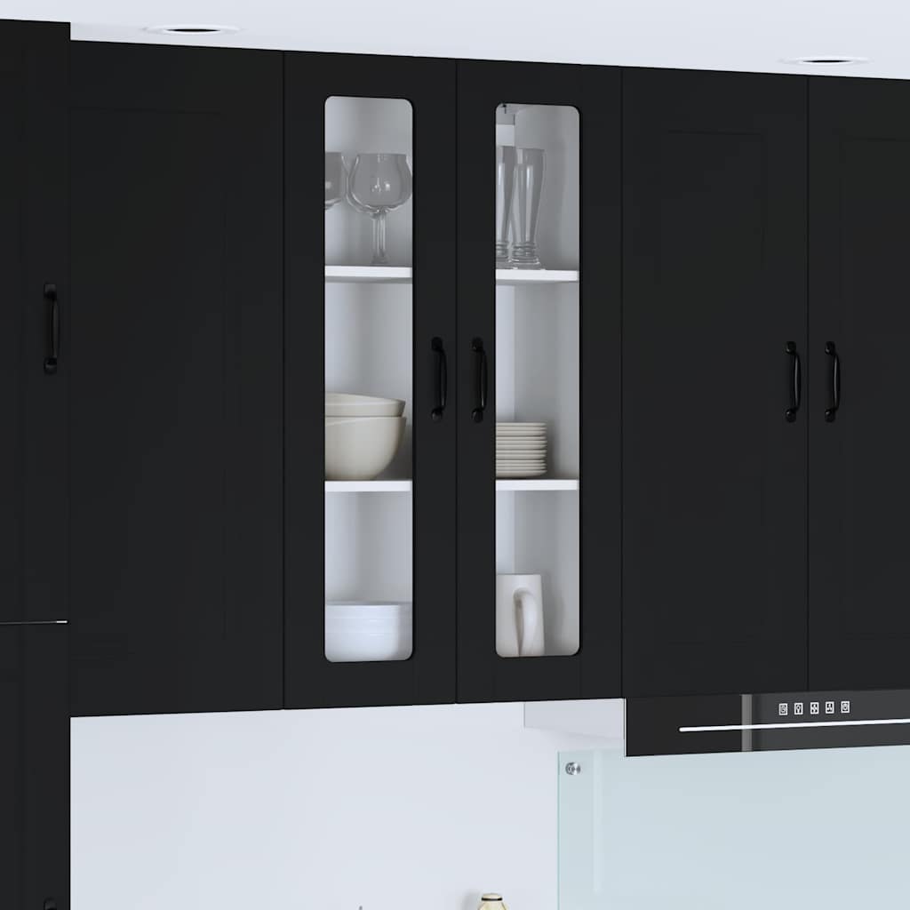 vidaXL Küchenwandschrank Schwarz 60 x 31 x 100 cm Holzwerkstoff