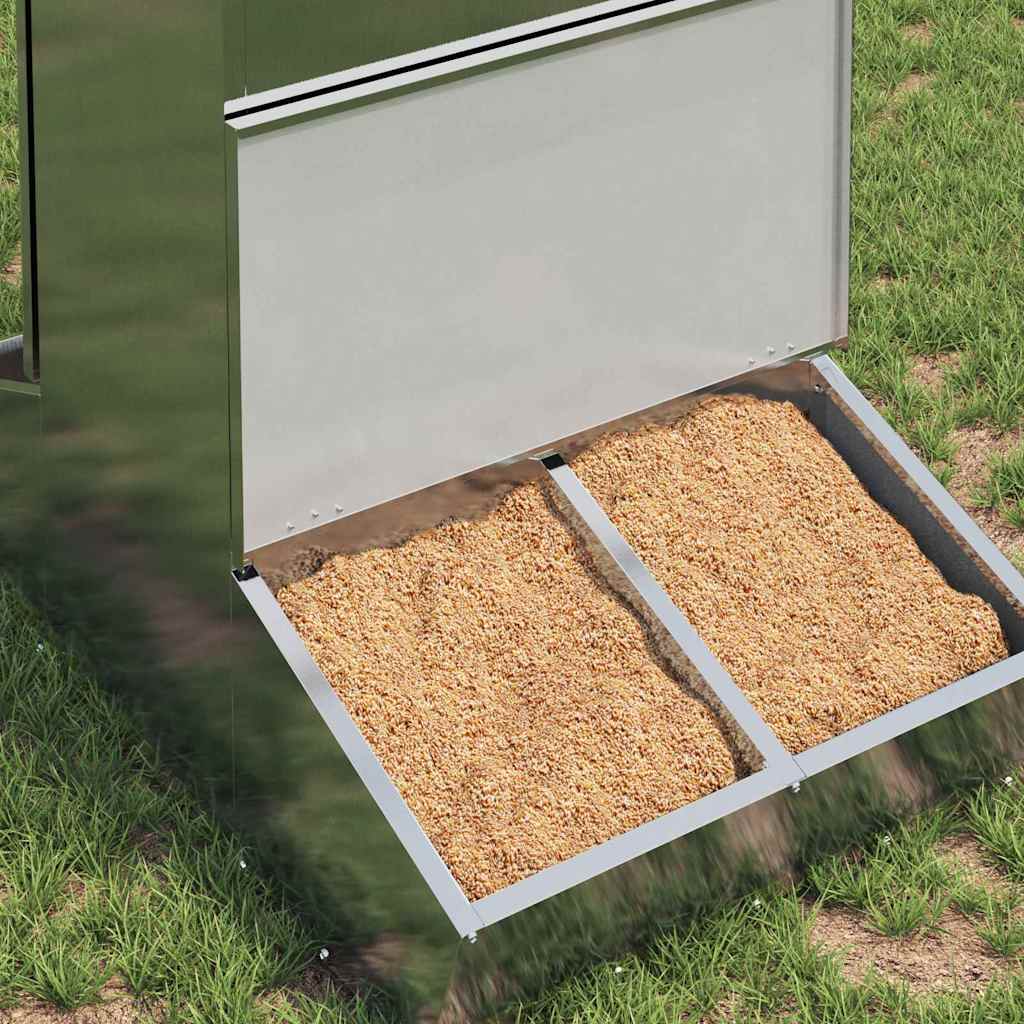 vidaXL Schweinfutterspender Silber 82 x 51 x 91,5 cm Verzinkter Stahl - Image 3