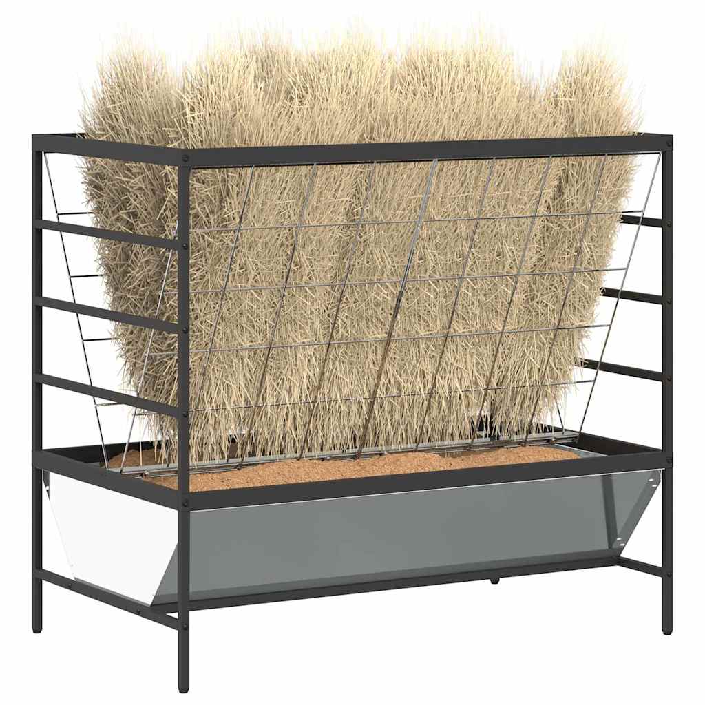 vidaXL Viehfutterspender Silber 100 x 60 x 90 cm Verzinkter Stahl - Image 3