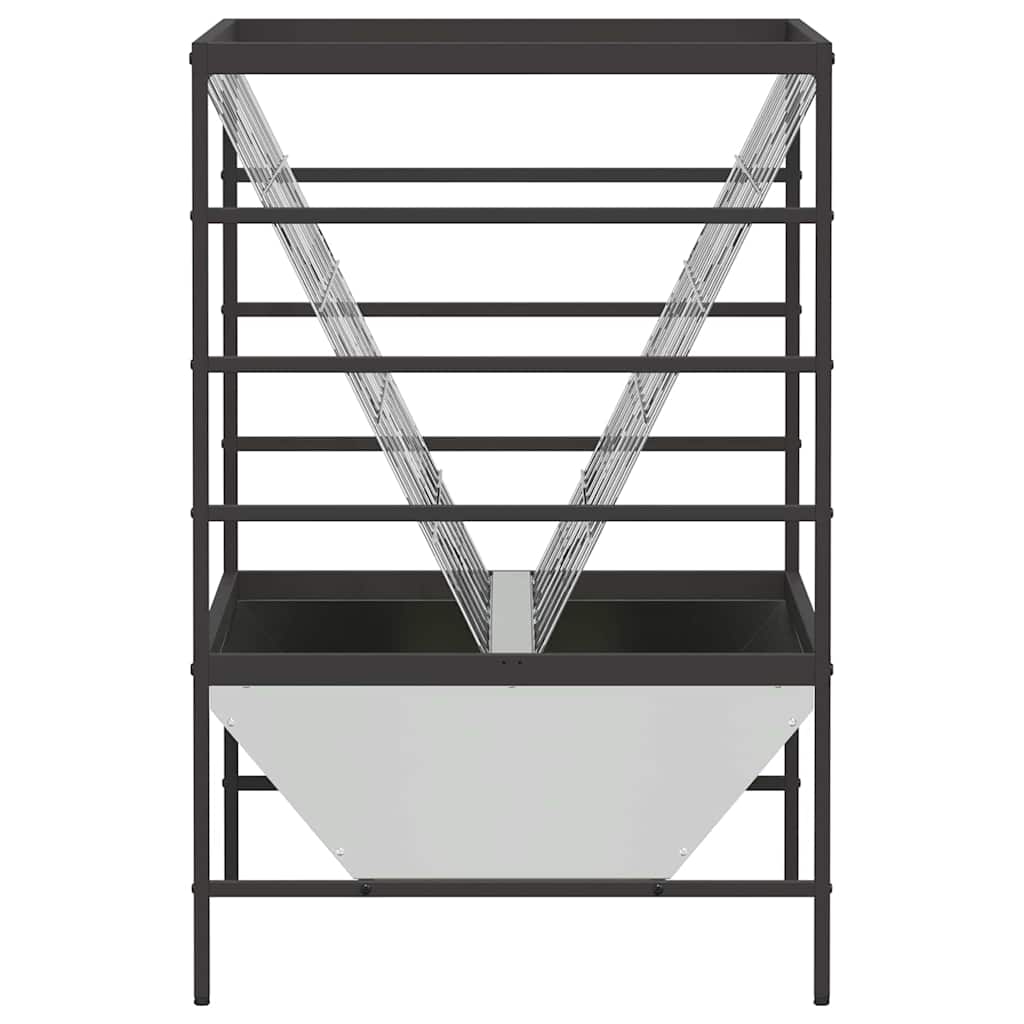 vidaXL Viehfutterspender Silber 100 x 60 x 90 cm Verzinkter Stahl - Image 6