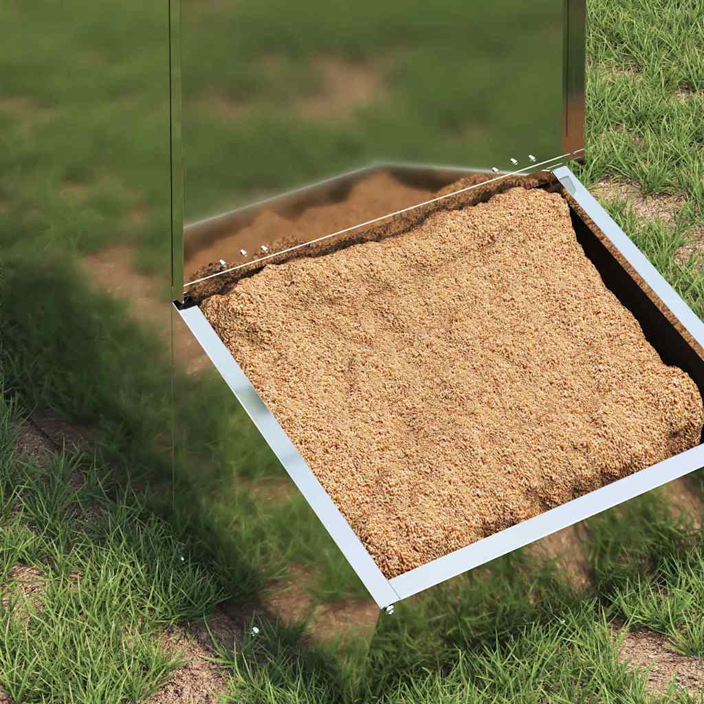 vidaXL Schweinfutterspender Silber 55 x 38 x 76 cm Verzinkter Stahl - Image 3