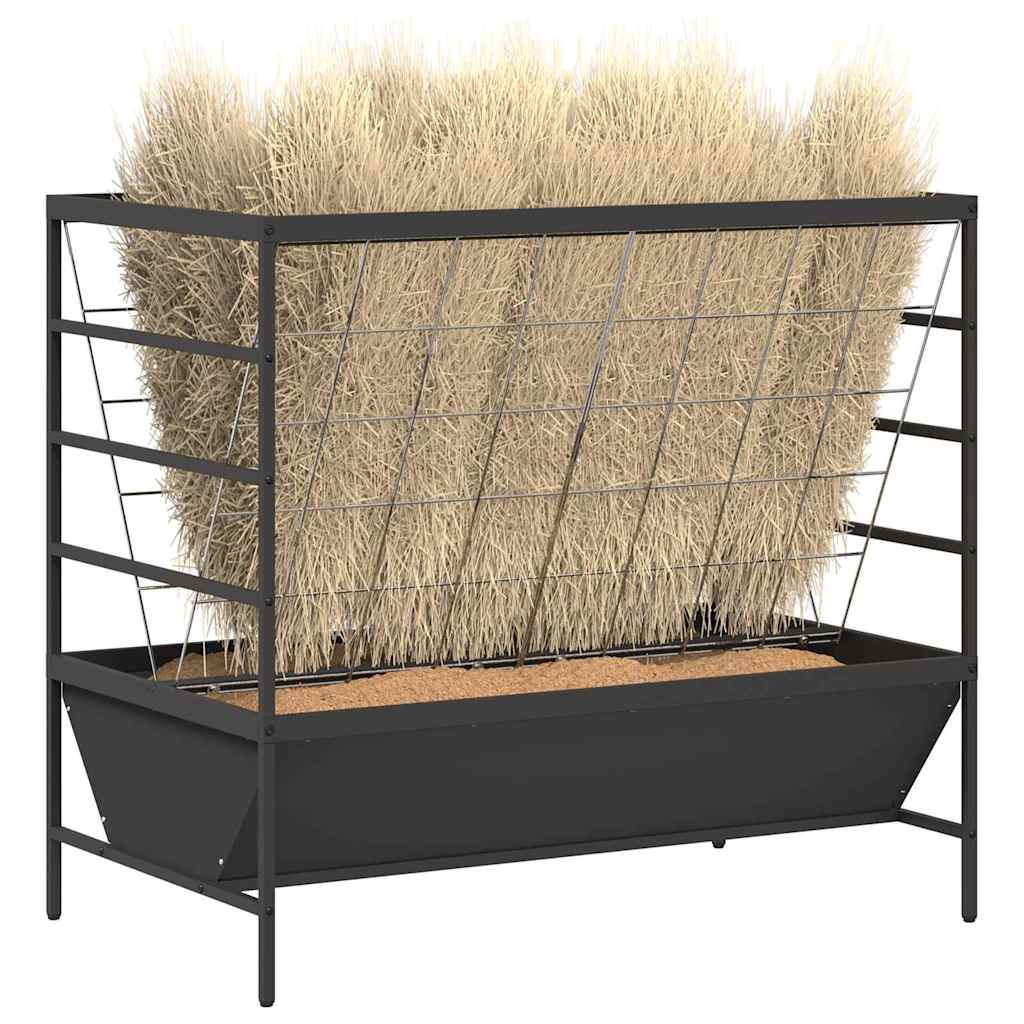 vidaXL Viehfutterspender Schwarz 100 x 60 x 90 cm Kaltgewalzter Stahl - Image 3