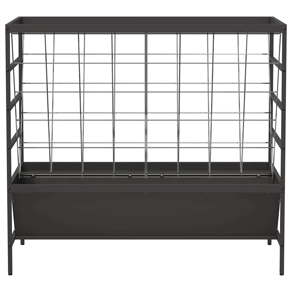 vidaXL Viehfutterspender Schwarz 100 x 60 x 90 cm Kaltgewalzter Stahl - Image 5