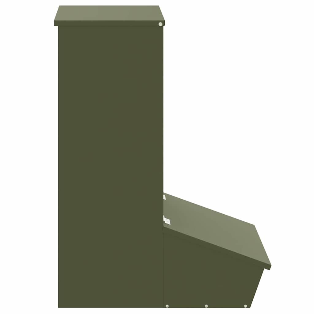 vidaXL Schweinfutterspender Olive Grün 55 x 38 x 76 cm - Image 5