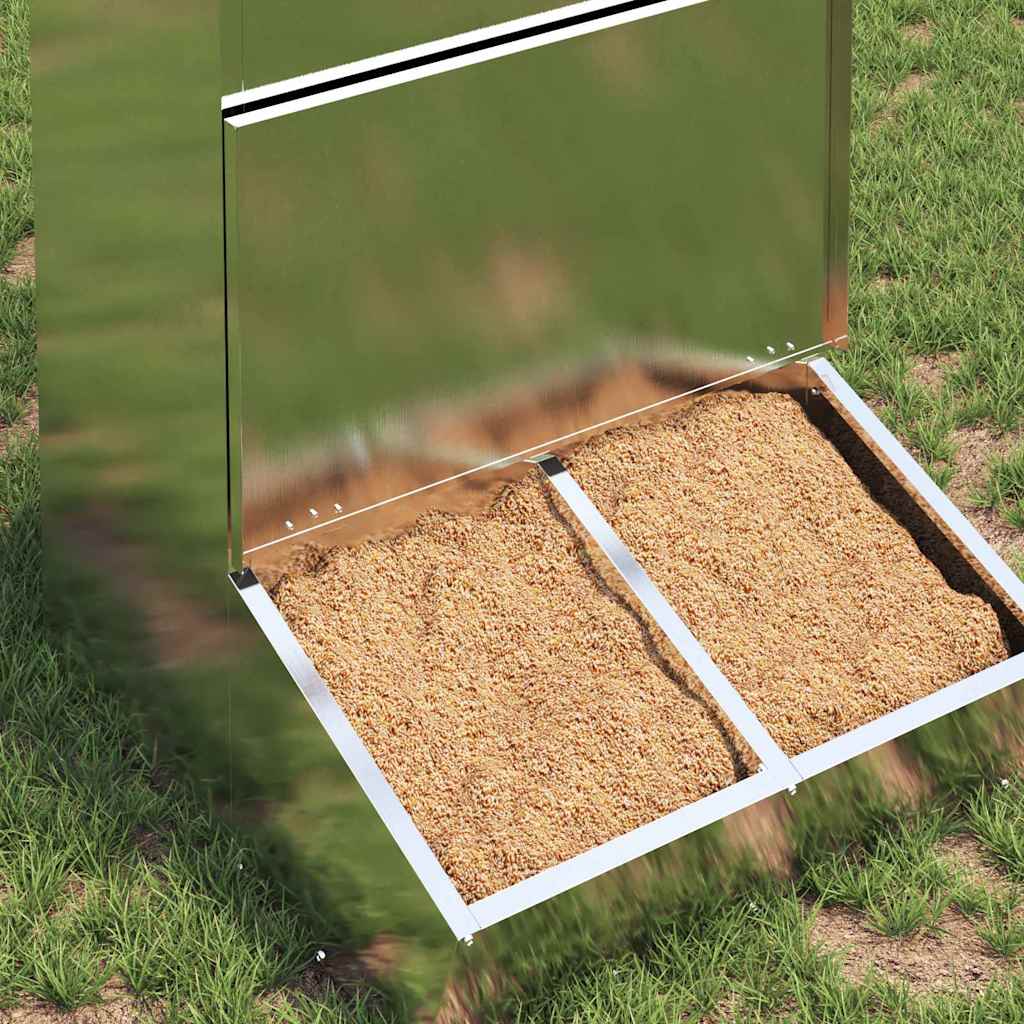 vidaXL Schweinfutterspender Silber 55 x 51 x 91,5 cm Verzinkter Stahl - Image 3