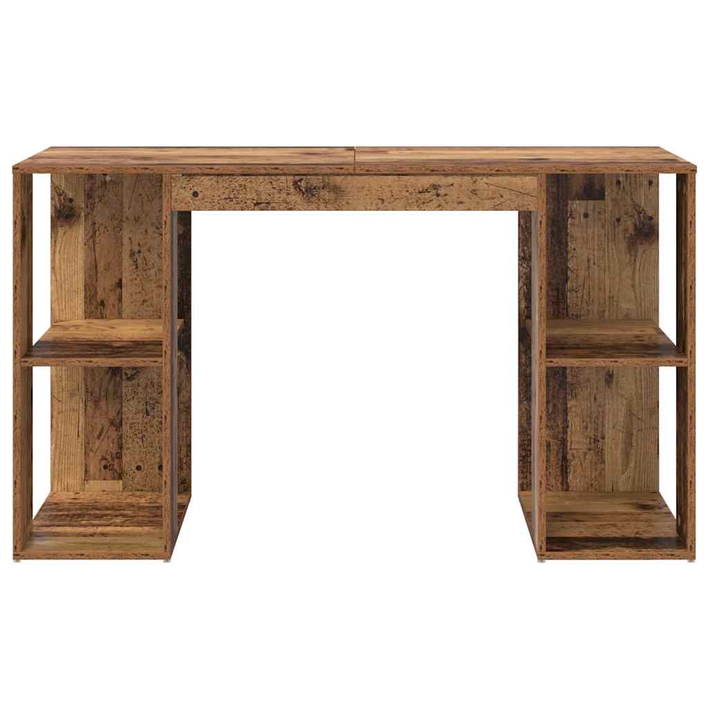 vidaXL Schreibtisch mit Regal Altholz 130 x 50,5 x 75 cm Holzwerkstoff - Image 5
