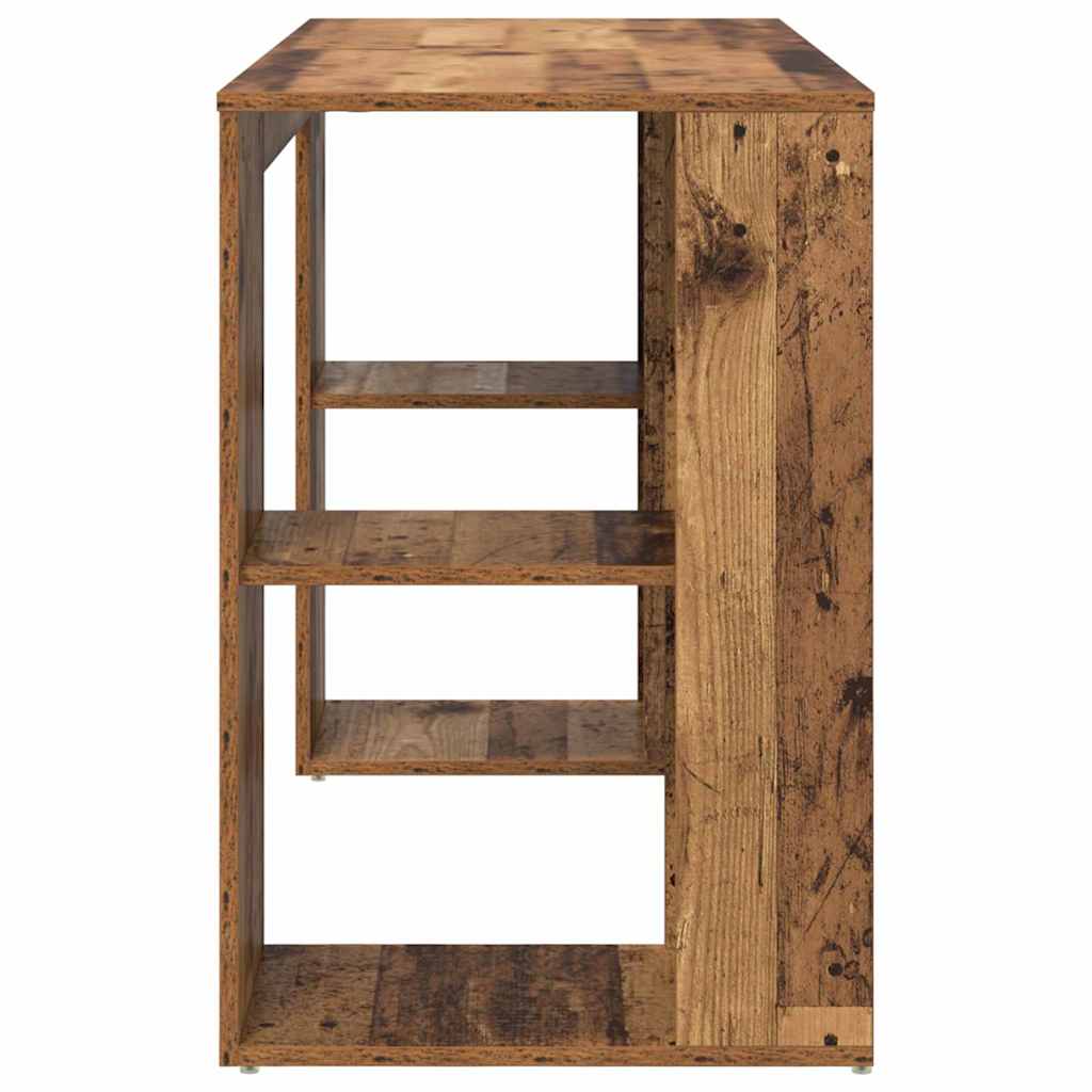 vidaXL Schreibtisch mit Regal Altholz 130 x 50,5 x 75 cm Holzwerkstoff - Image 6