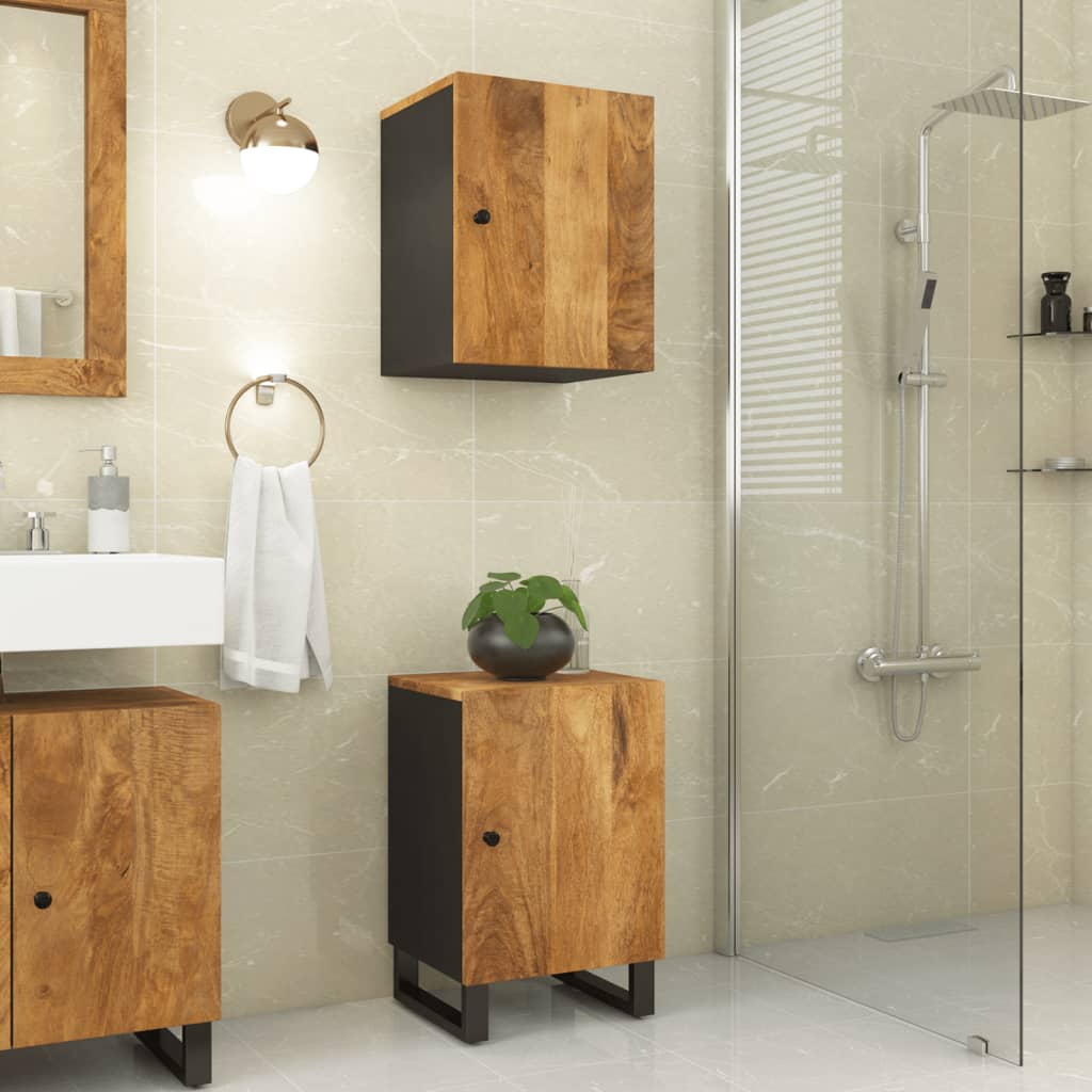 Mobile Da Bagno 38x33x58 Cm In Legno Massello Di Mango