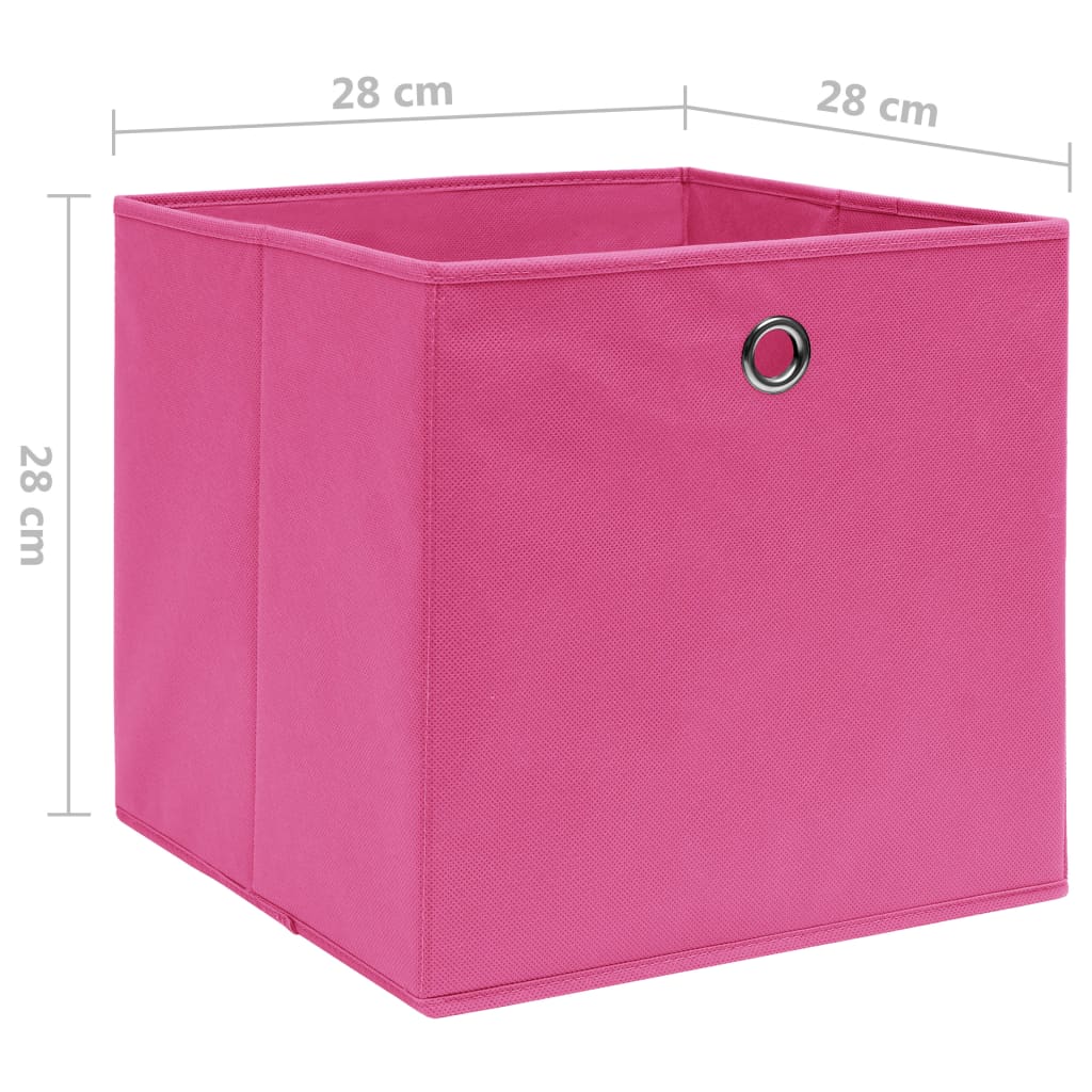 Contenitori 10 Pz In Tessuto Non Tessuto 28x28x28 Cm Rosa - Image 4