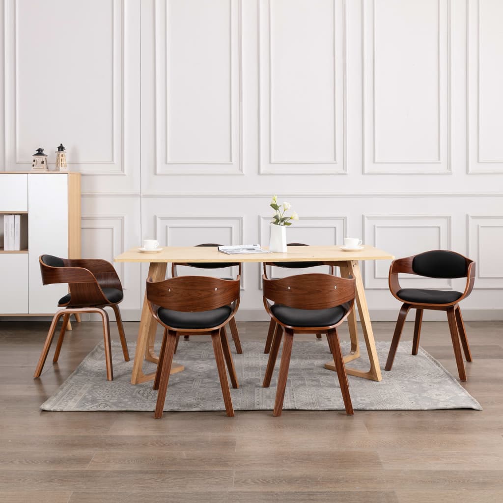 Sedie Da Pranzo 6 Pz In Legno Piegato E Similpelle