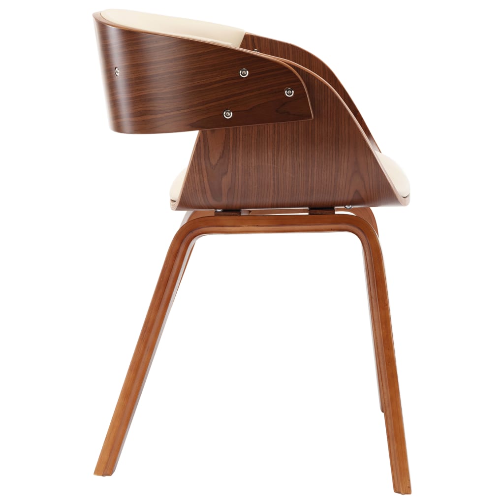 Sedie Da Pranzo 6 Pz Crema In Legno Piegato E Similpelle - Image 4