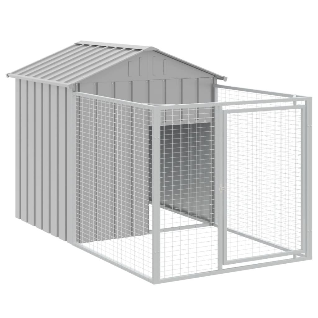 Casetta Cani Tetto Grigio Chiaro 117x609x123 Cm Acciaio Zincato - Image 5