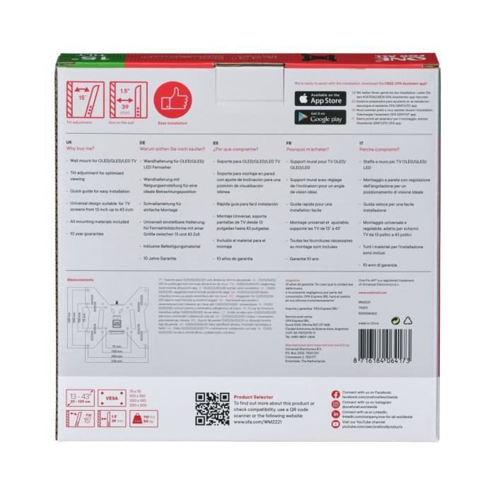 One For All Wm2221 Supporto tv - Image 4