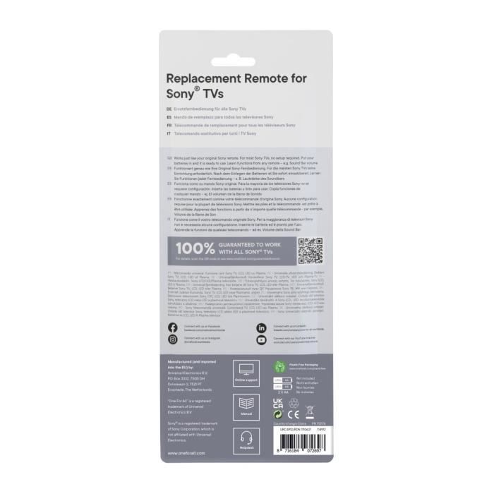 One For All Urc4912 - Telecomando Sostitutivo Per Tv Sony - Image 4