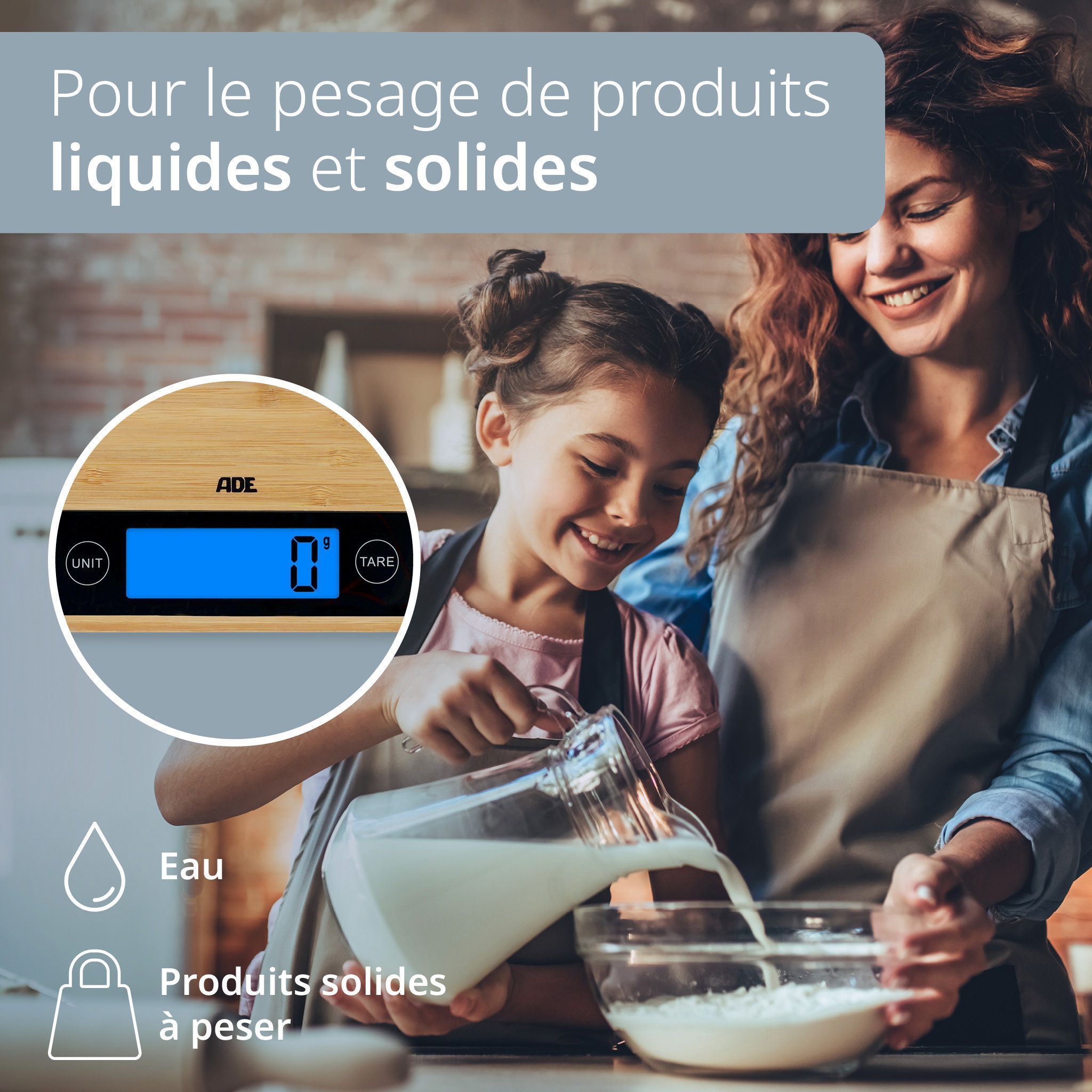 Bilancia Da Cucina Digitale - Ade - Ramona - Bambù - 23 X 18 X 2 Cm - Include 2 Batterie Cr2032 - Image 5