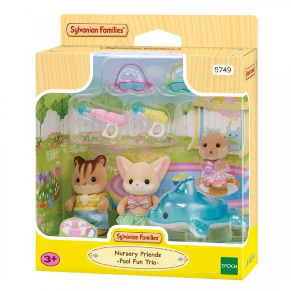 Sylvanian Families 5749 - Il Trio Di Neonati In Piscina