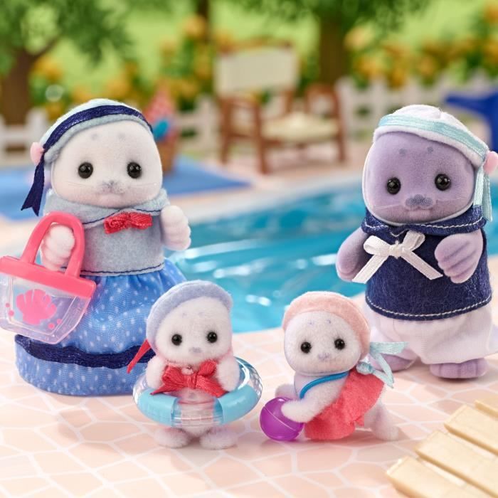 Famiglia Articolata - Sylvanian Families - Famiglia Foche - 4 Personaggi E Accessori Da Spiaggia - Image 5
