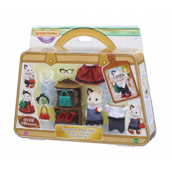 Famiglie Sylvanian 5462 La Valigia Alla Moda E La Sorella Maggiore Gatto Bicolore