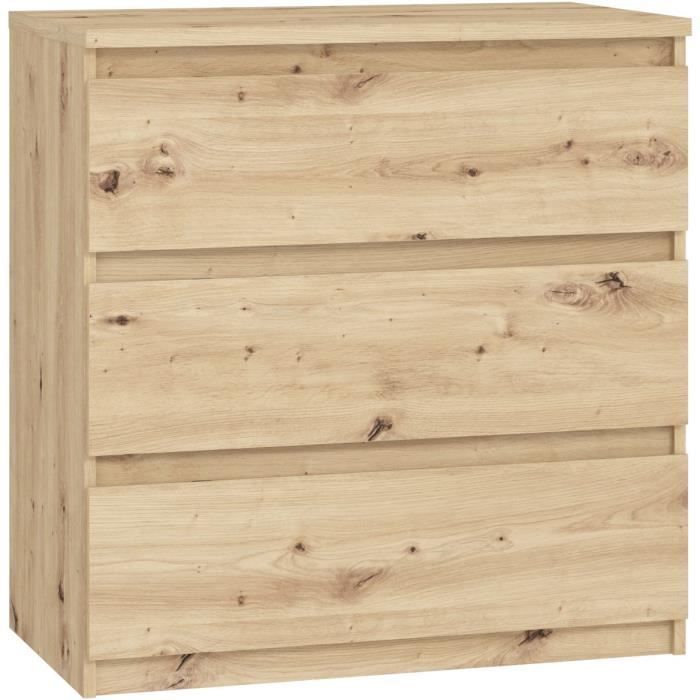 Cassettiera Chelsea 3 Cassetti - 77,2 Cm - Decoro Rovere Artigianale