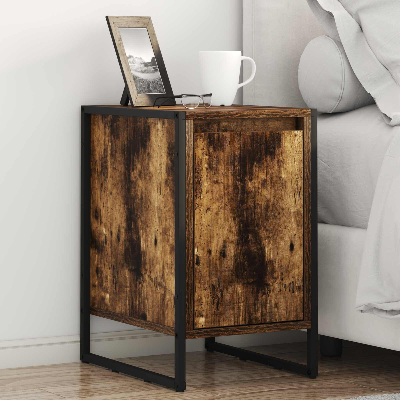 Comodino 2 Pcs Quercia Fumosa 39,5 X 30 X 50 cm