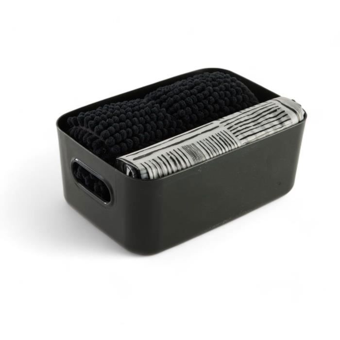 Set Doccia - Oggi - Utility - Cestino, Tappetino, Tenda - Nero