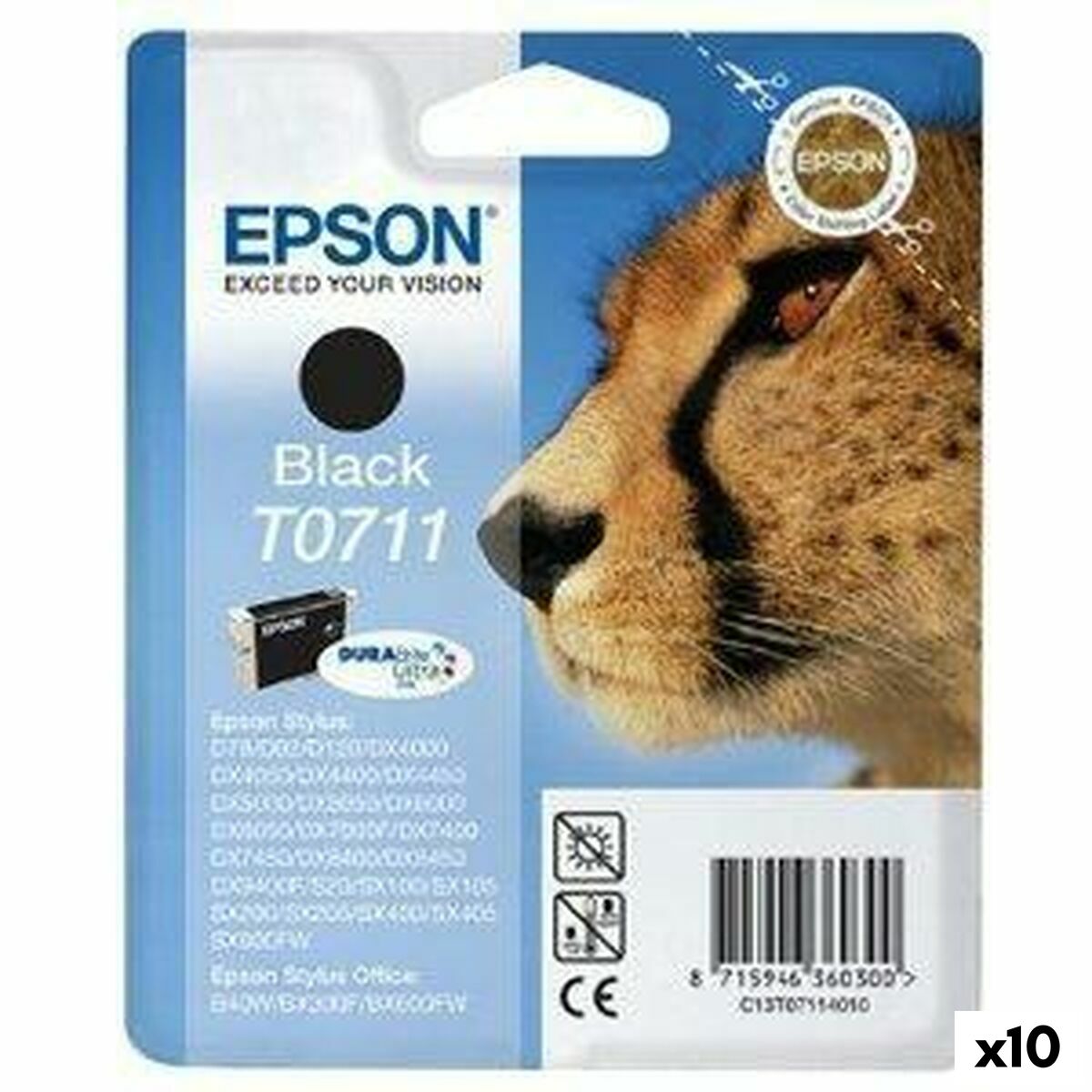 Cartuccia Ad Inchiostro Originale Epson Stylus D-78/92/120/dX-4000/5000/6000/7000f Nero (10 Unità)