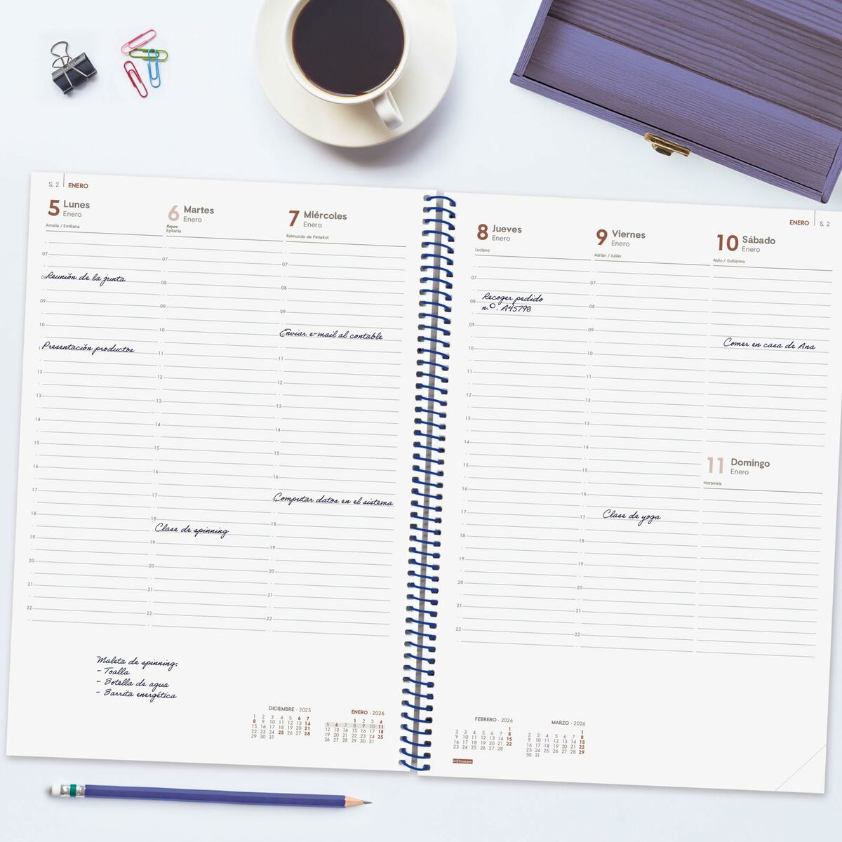 Agenda Finocam Year Azzurro A4 21 X 29,7 Cm 2026 - Image 3