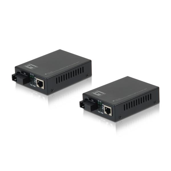 Levelone FvT-2202 - Convertitore Multimediale - Lan 100 Mb - 10basE-T, 100basE-Fx, 100basE-Tx - Modalità Singola RJ-45 / Sc - Fino A 20 Km - 1550 nm