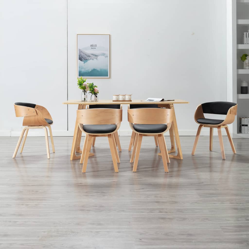 Sedie Da Pranzo 6 Pz Crema In Legno Piegato E Similpelle