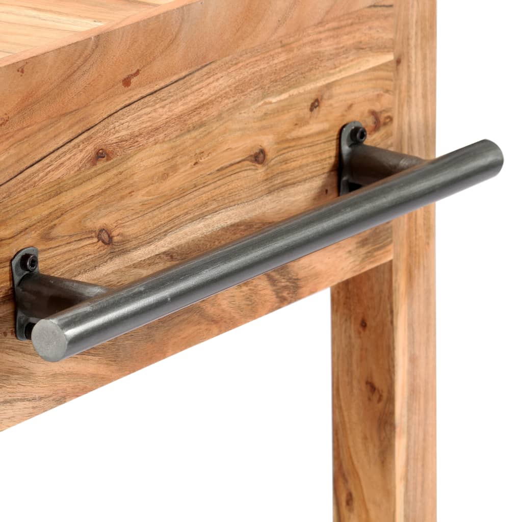 Carrello Da Cucina 58x58x89 Cm In Legno Massello Di Acacia - Image 5