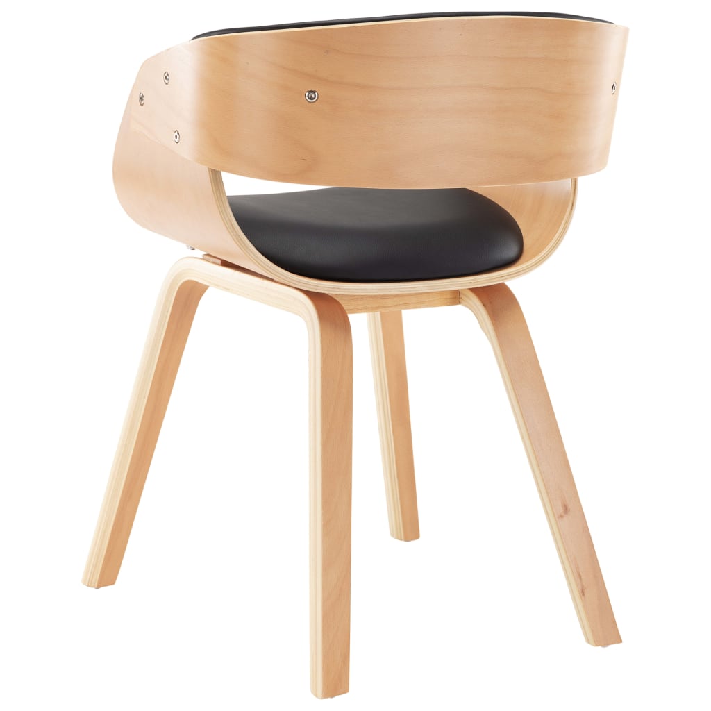 Sedie Da Pranzo 4 Pz Nere In Legno Piegato E Similpelle - Image 4