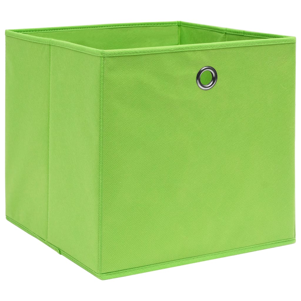 Contenitori 4 Pz In Tessuto Non Tessuto 28x28x28 Cm Verde