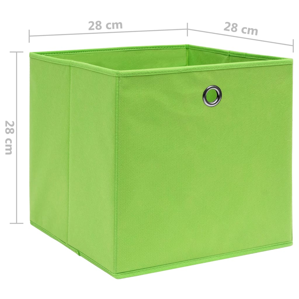 Contenitori 4 Pz In Tessuto Non Tessuto 28x28x28 Cm Verde - Image 4