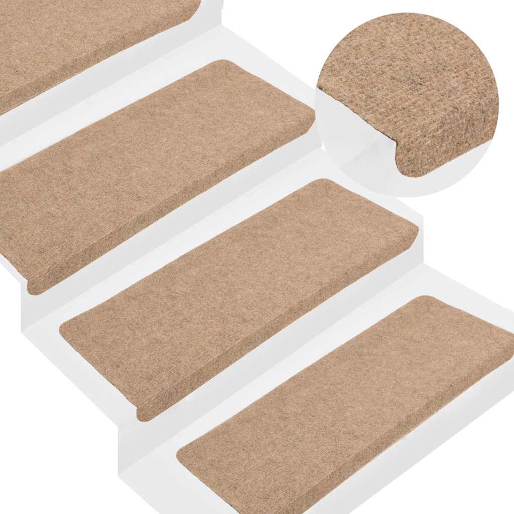 Tappetini Autoadesivi Per Scale 30 Pz Beige 65x24,5x3,5 cm