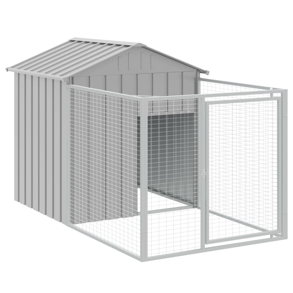 Casetta Cani Tetto Grigio Chiaro 117x813x123 Cm Acciaio Zincato - Image 5