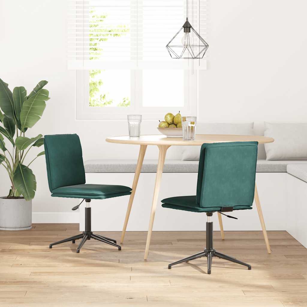 Sedie Da Pranzo 2 Pz Verde Scuro In Velluto