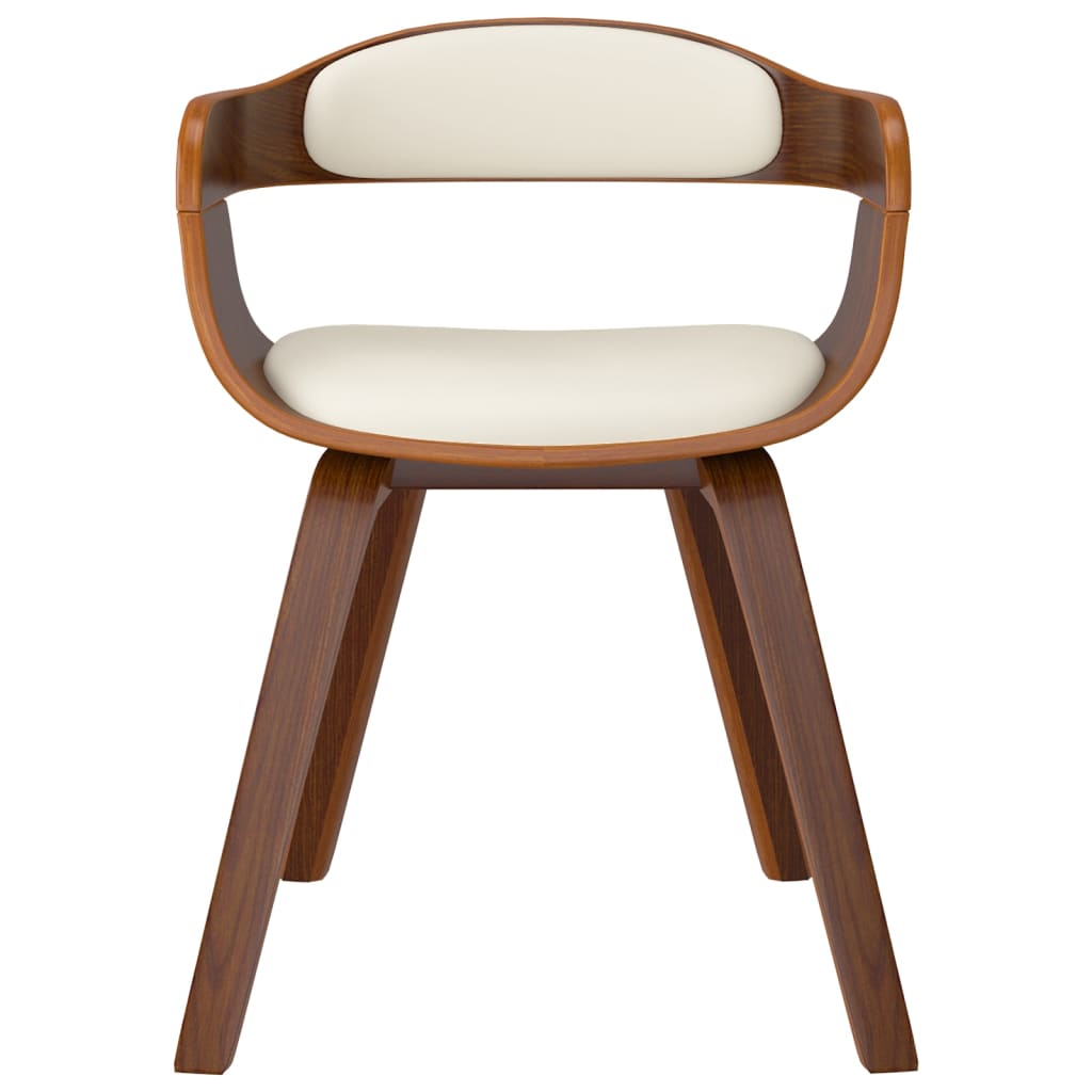 Sedia Da Pranzo Crema In Legno Curvato E Similpelle - Image 3