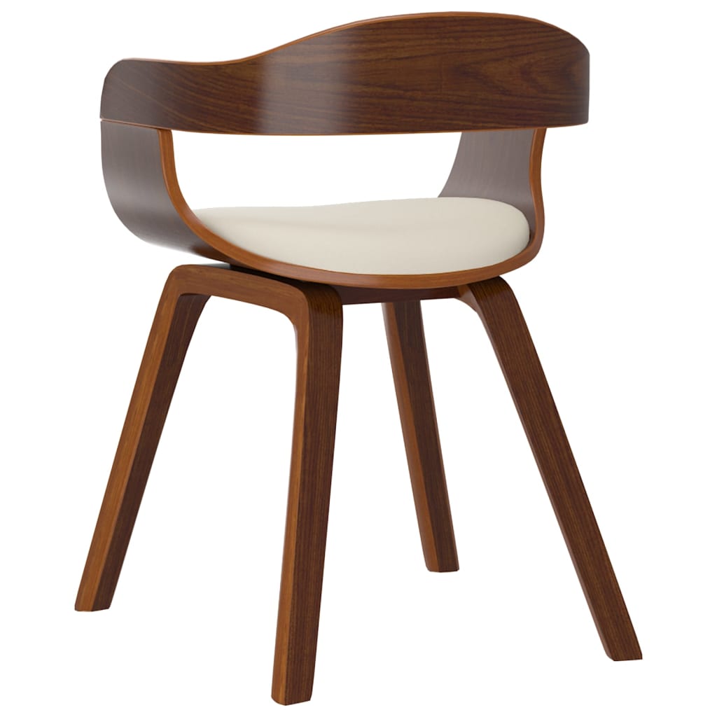 Sedia Da Pranzo Crema In Legno Curvato E Similpelle - Image 4